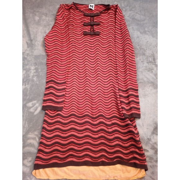 Missoni Dresses & Skirts - Vintage Missoni Dress Multicolor Wave Sheath Size IT 44 Retro Long Sleeve Knit